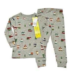 NWT Gap Holiday Organic Cotton PJ Set Size 18-24m